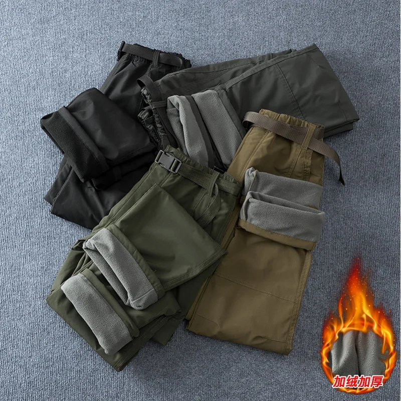 Windproof Pants Men's Motorcycle Riding Autumn And Winter Warm Waterproof Fleece-lined… — image 4