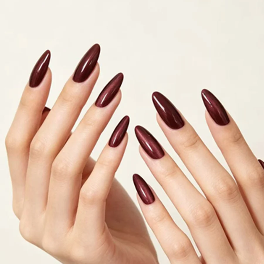 Wine-red Glassy Atmospheric Cat-eye Press-on Nails — image 2