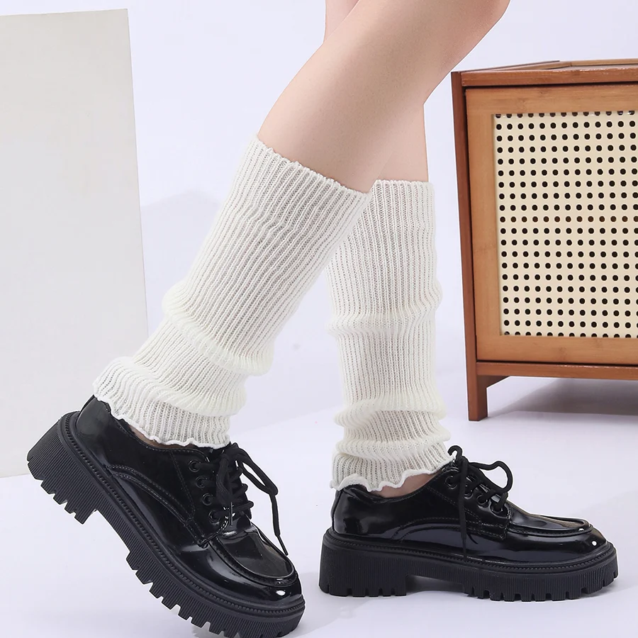 Winter Fashion Ribbed Knitted Harajuku Neon Long Socks Boot Gaiters Clubwear Women… — image 8