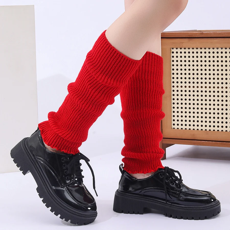 Winter Fashion Ribbed Knitted Harajuku Neon Long Socks Boot Gaiters Clubwear Women… — image 4