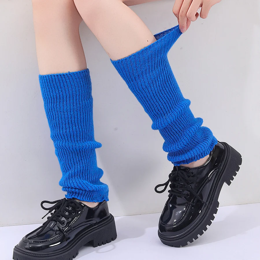 Winter Fashion Ribbed Knitted Harajuku Neon Long Socks Boot Gaiters Clubwear Women… — image 2