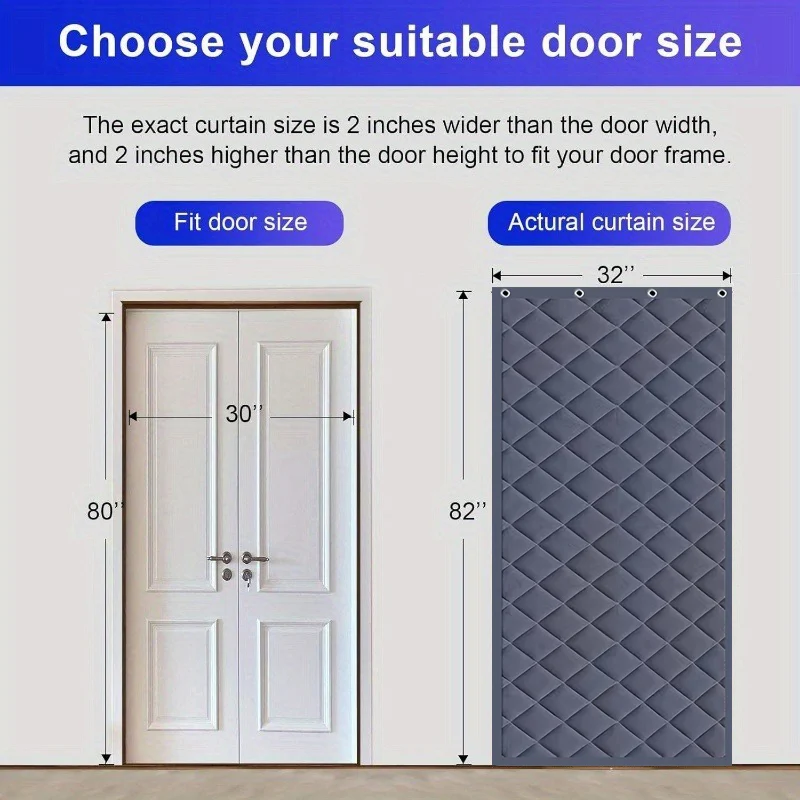 Winter Magnetic Quilted Door Curtain, Hook-style For Easy Installation, Windproof And… — image 5