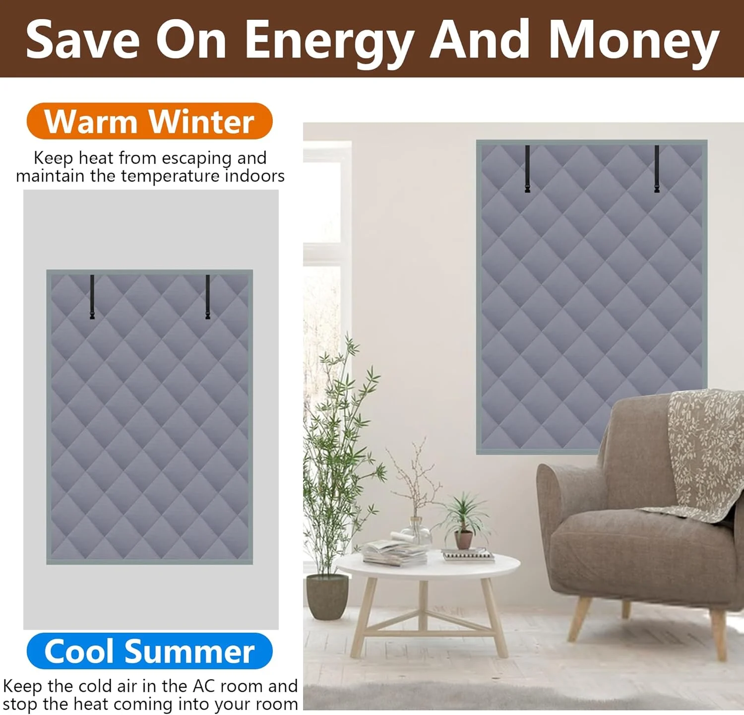Winter Magnetic Thermal Insulated Door Curtain, Thick Warm Cotton Windproof Privacy… — image 11