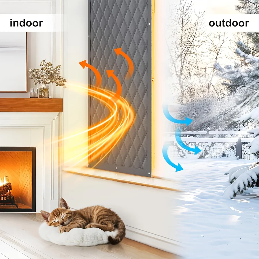 Winter Magnetic Thermal Insulated Door Curtain, Thick Warm Cotton Windproof Privacy… — image 9