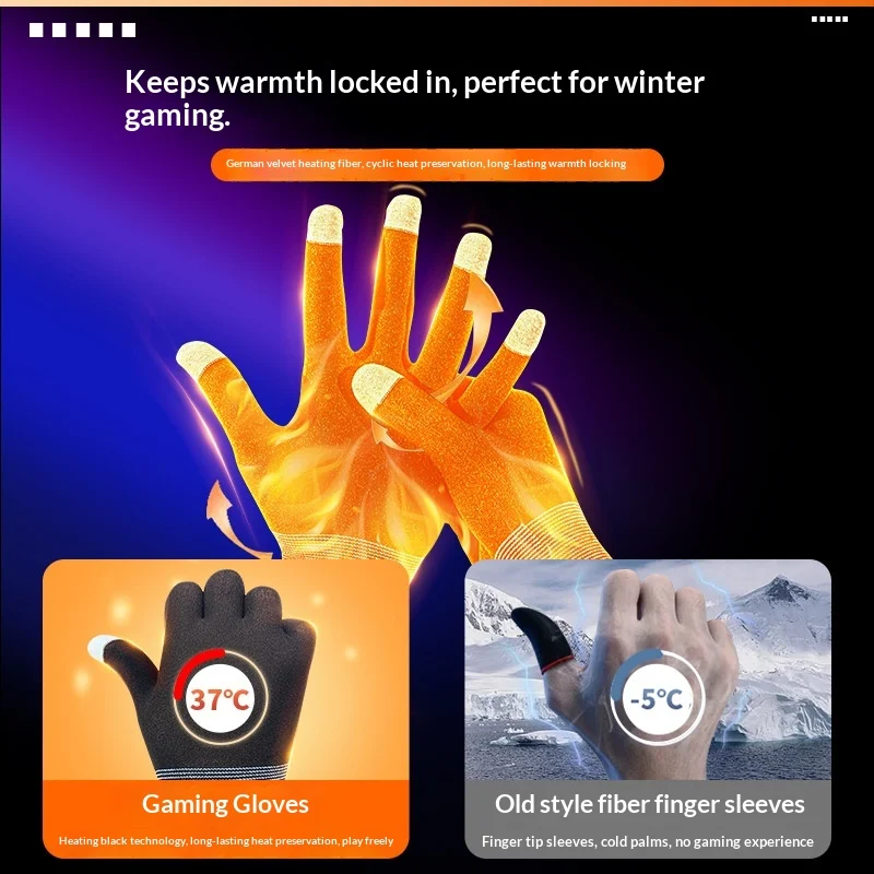 Winter Warm Touchscreen-sensitive Gloves Ultra-soft And Breathable Finger Sleeves — image 2