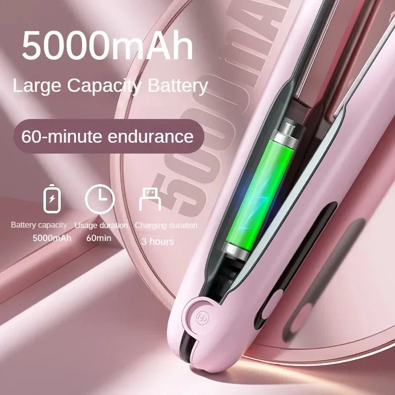 Wireless Hair Straightener Flat Iron Mini 2 IN 1 Roller USB 5000mah Max 200 Degree… — image 5