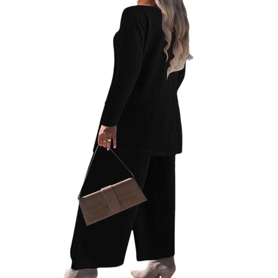 Women 3 Piece Outfit Set Open Front Cardigan Sleeveless Tank Top Wide Leg Pants Casual… — image 5