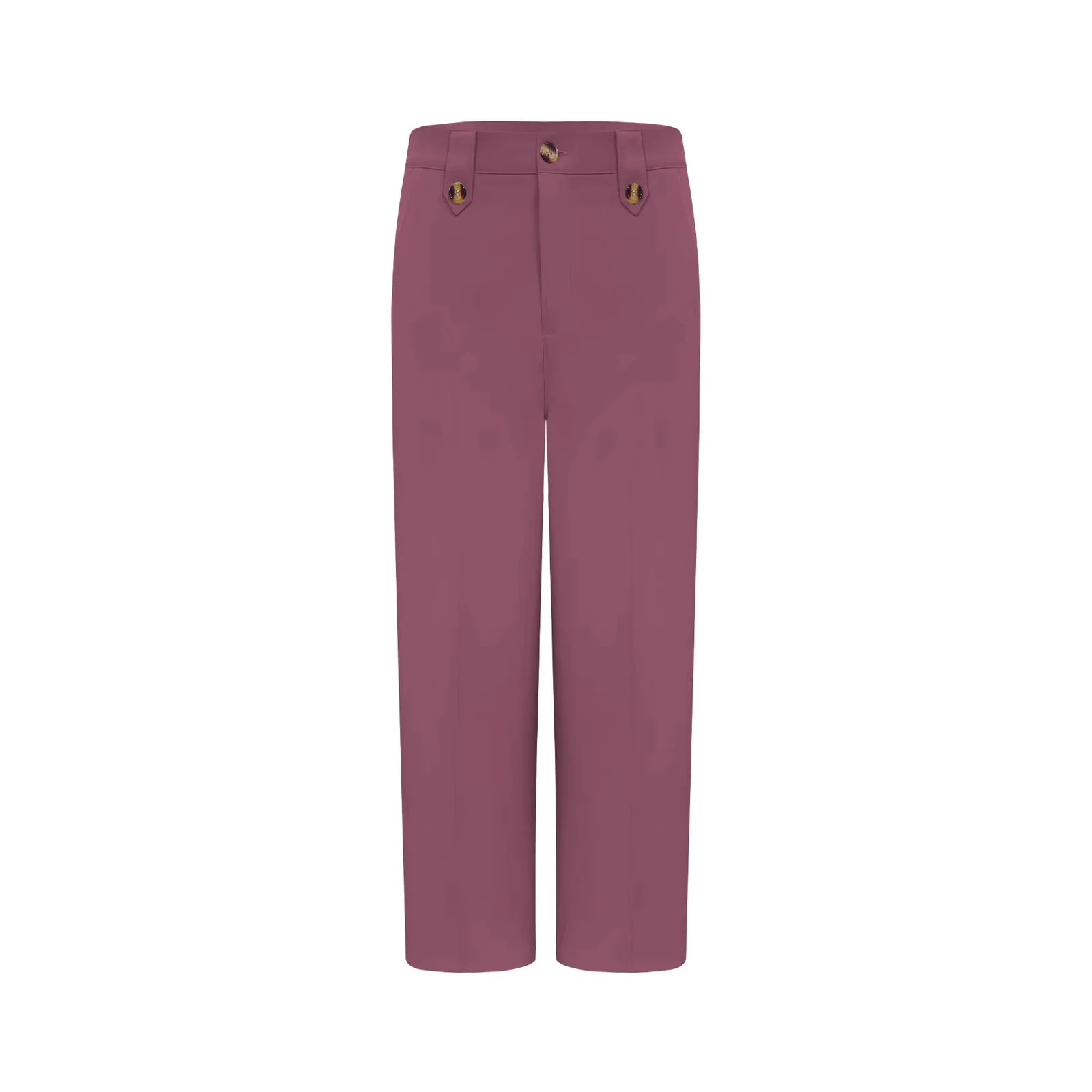 Women High Waist Wide Leg Pants Decorative Buttons Casual Loose Straight Trousers With… — image 6