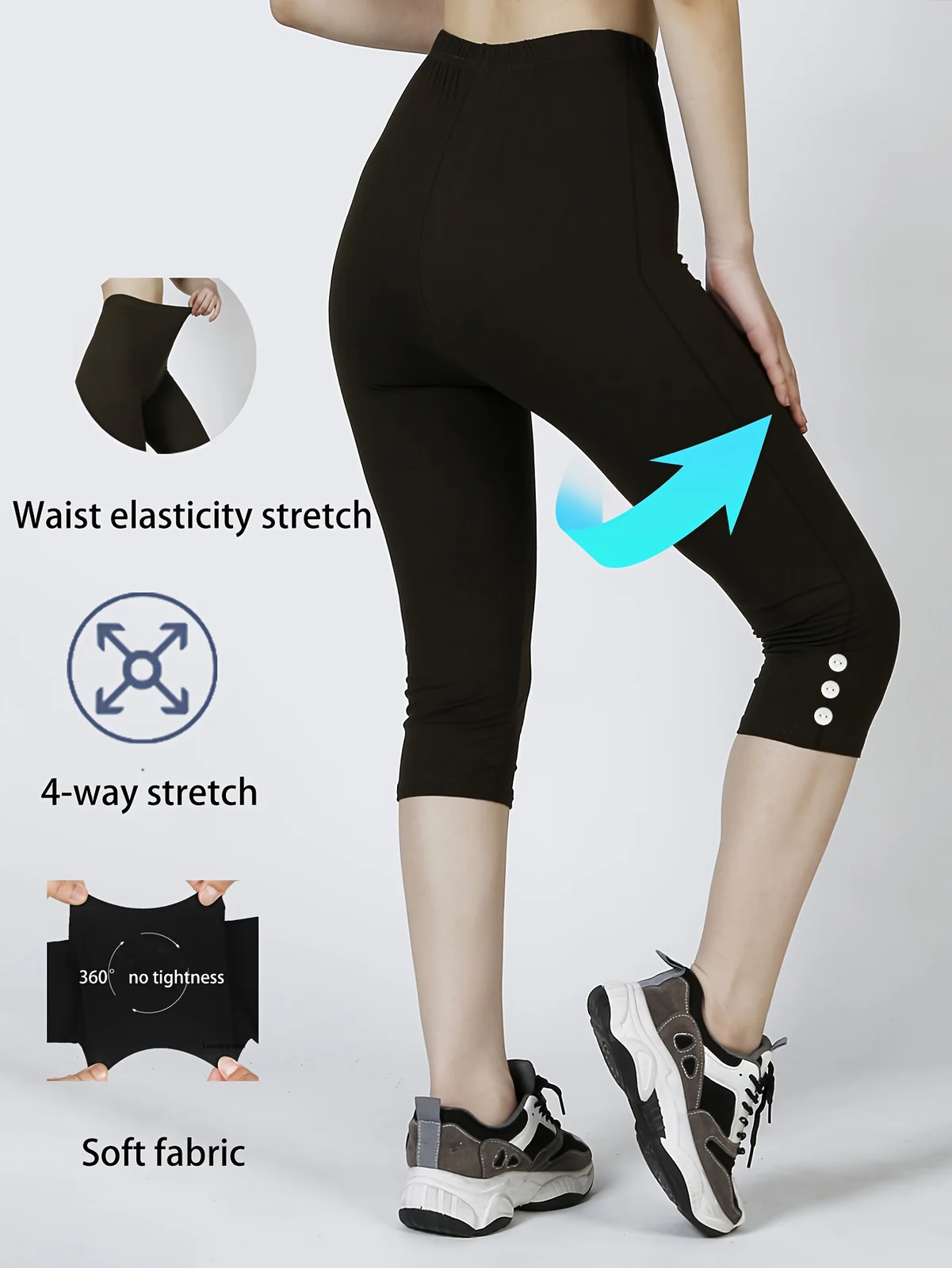 Women High Waisted Capri Leggings, Buttery Soft Yoga Pants, 4-way Stretch Workout… — image 6