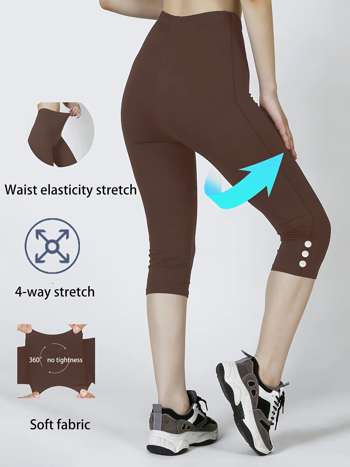 Women High Waisted Capri Leggings, Buttery Soft Yoga Pants, 4-way Stretch Workout… — image 7