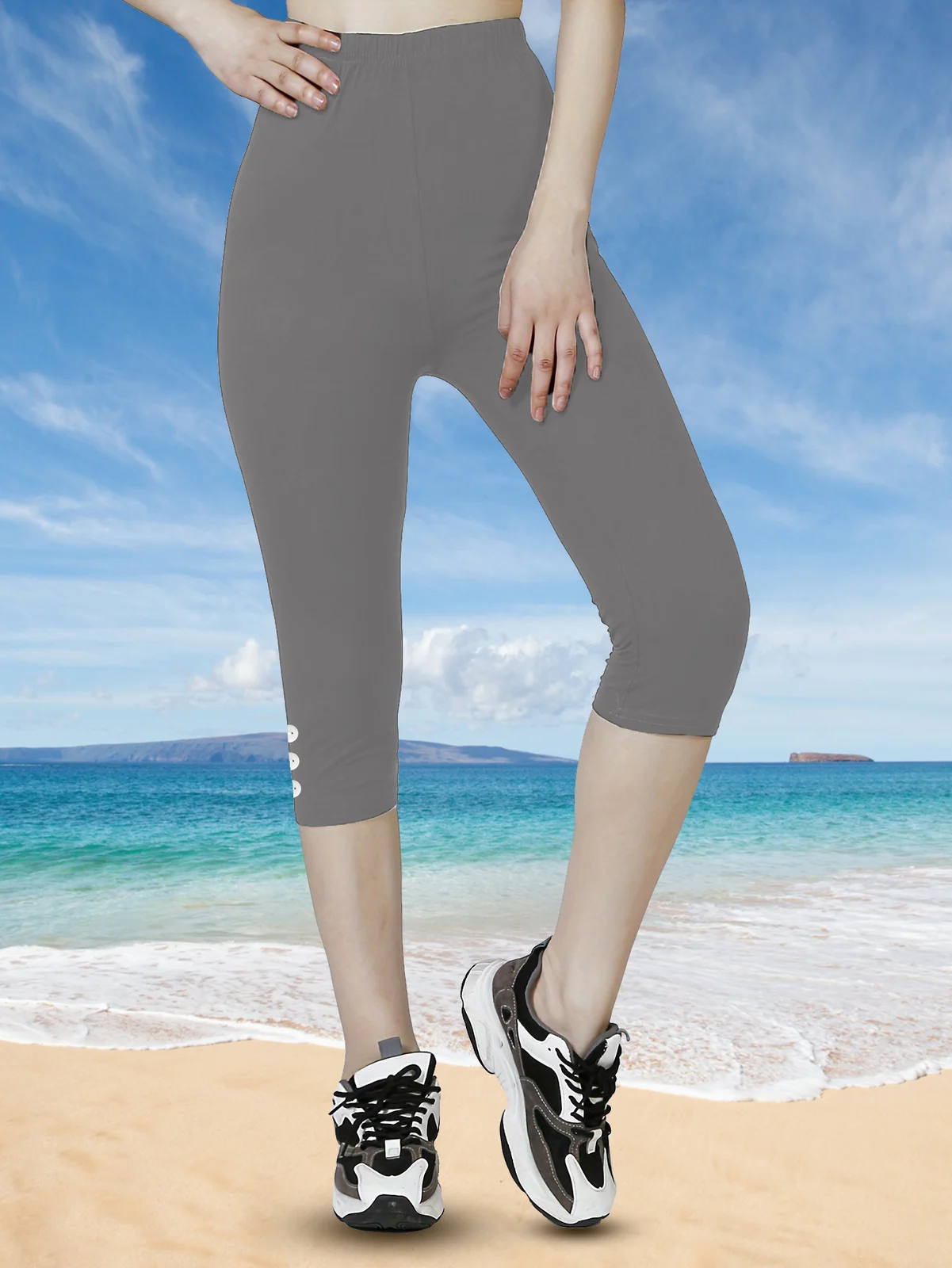 Women High Waisted Capri Leggings, Buttery Soft Yoga Pants, 4-way Stretch Workout… — image 8