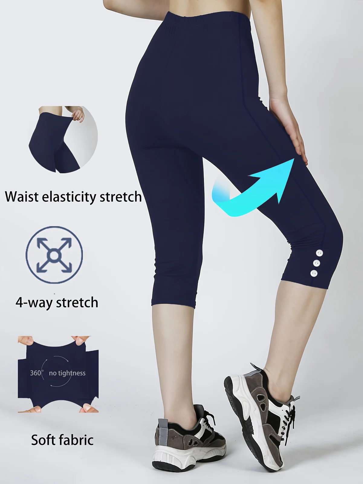 Women High Waisted Capri Leggings, Buttery Soft Yoga Pants, 4-way Stretch Workout… — image 5