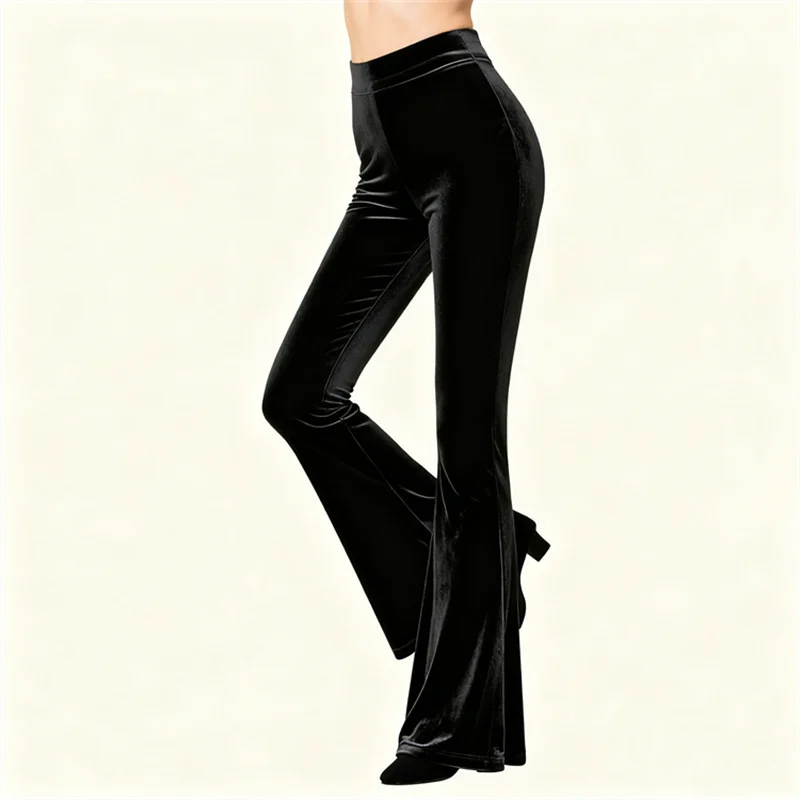 Women's Autumn Winter Velvet-form-fitting Pants For Modern Dance Training — image 3