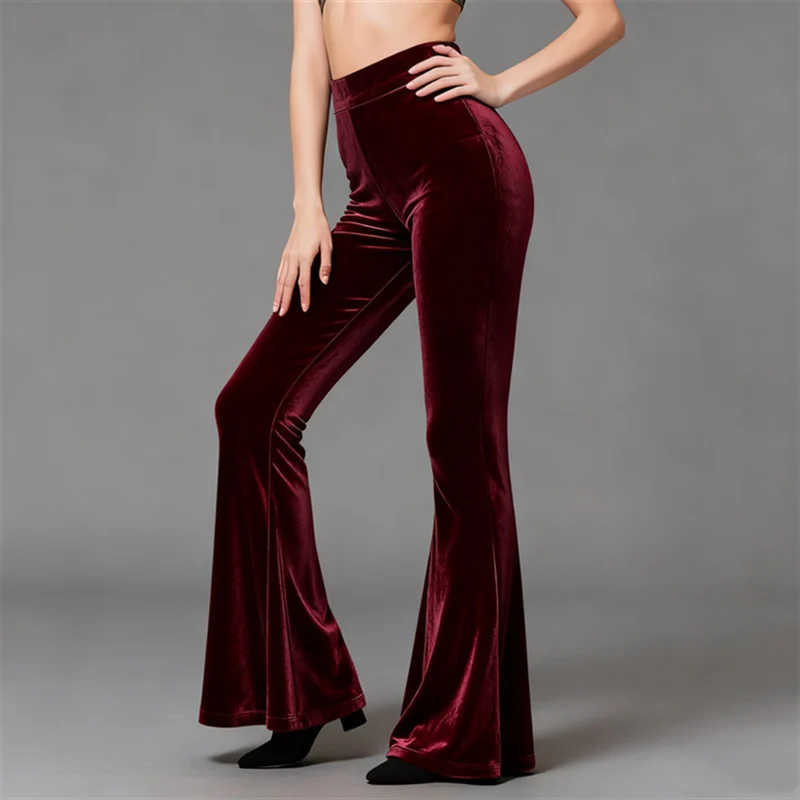 Women's Autumn Winter Velvet-form-fitting Pants For Modern Dance Training — image 1
