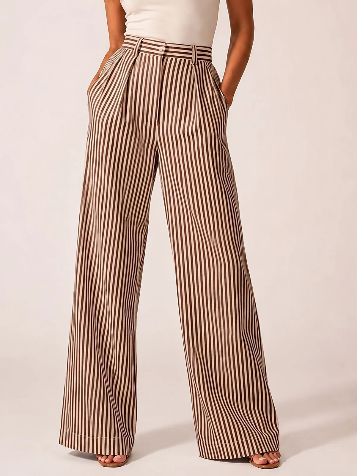Women's Clothing Independent Station Casual Fashion Striped All-match Wide Leg Loose… — image 1