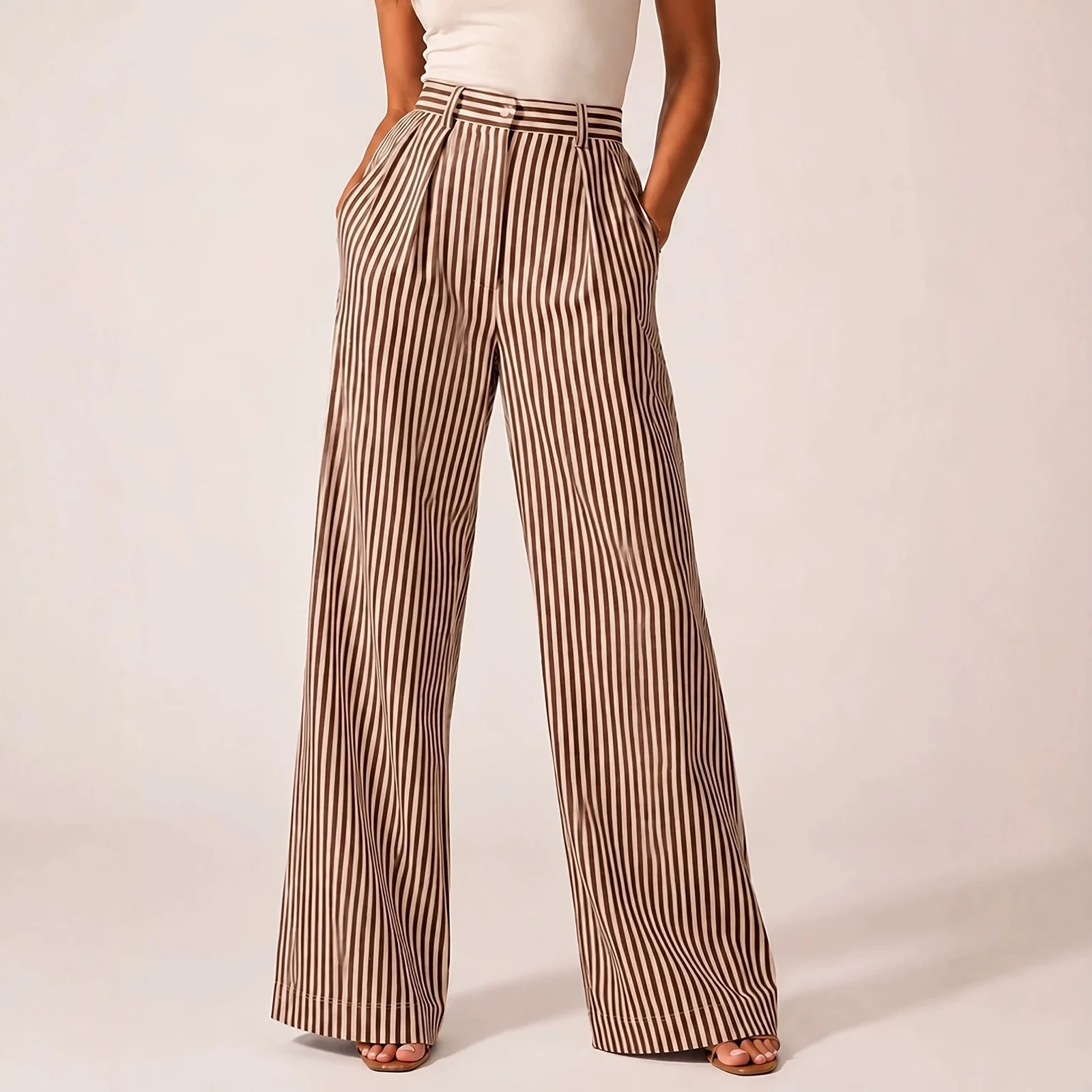 Women's Clothing Independent Station Casual Fashion Striped All-match Wide Leg Loose… — image 2