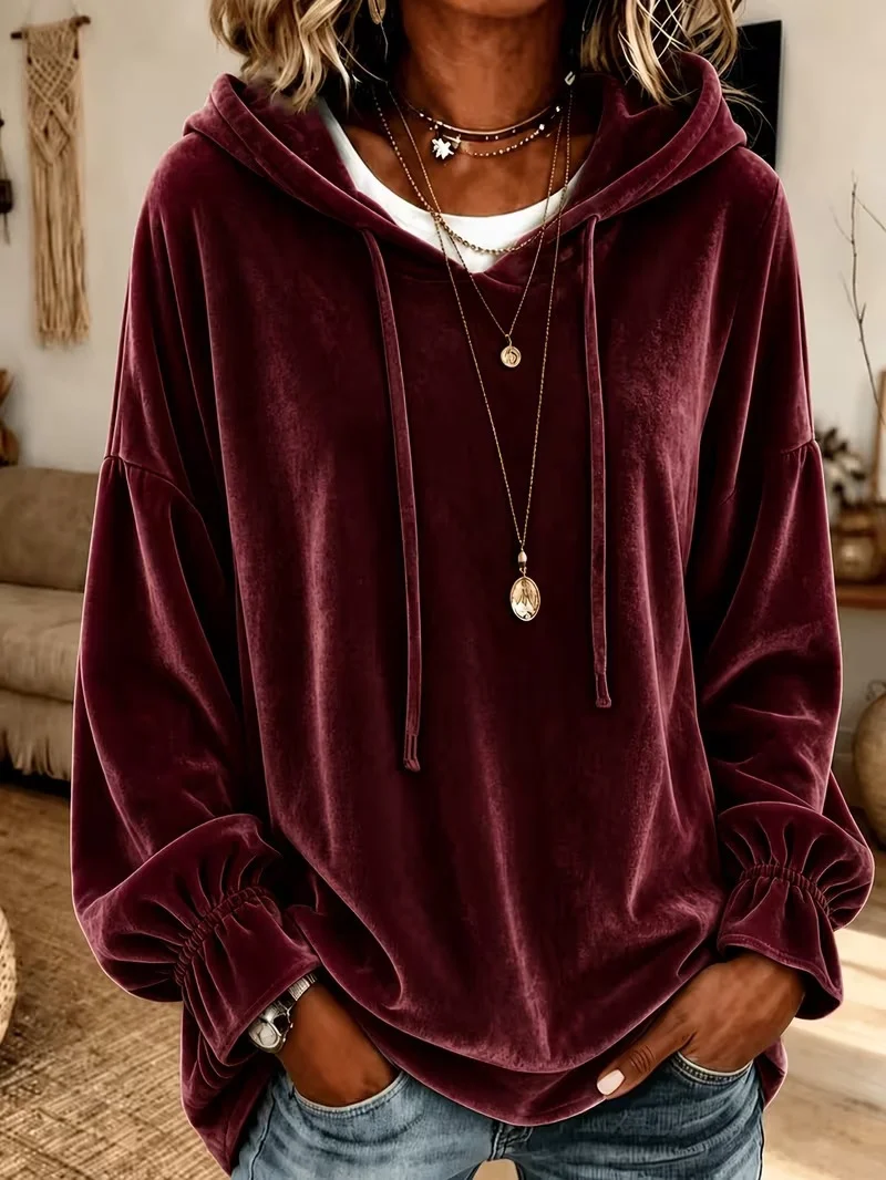 Women's Clothing Independent Station Hooded Sweater For Autumn And Winter Loose… — image 7