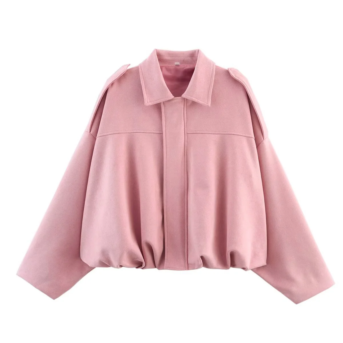 Women's Clothing Spring And Autumn Suede Texture Lapel Zipper Button Pilot Jacket — image 6