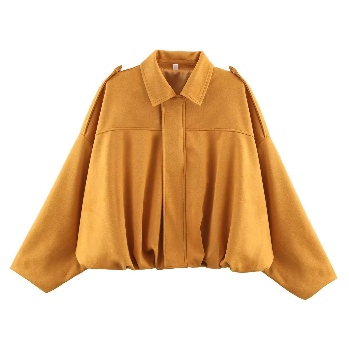 Women's Clothing Spring And Autumn Suede Texture Lapel Zipper Button Pilot Jacket — image 8
