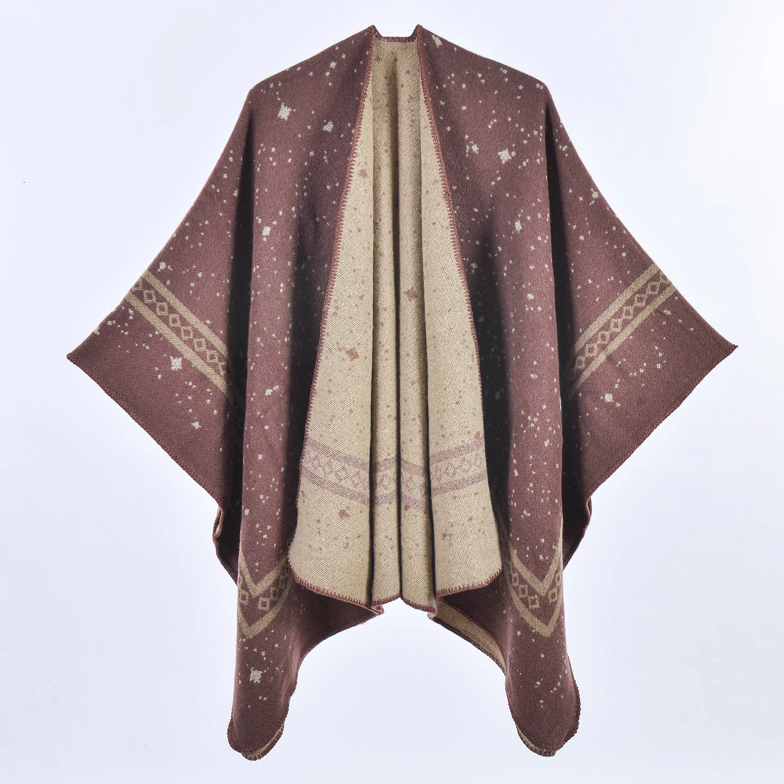 Women's Double-sided Split Shawl, Minimalist Elegant Warm Scarf — image 3
