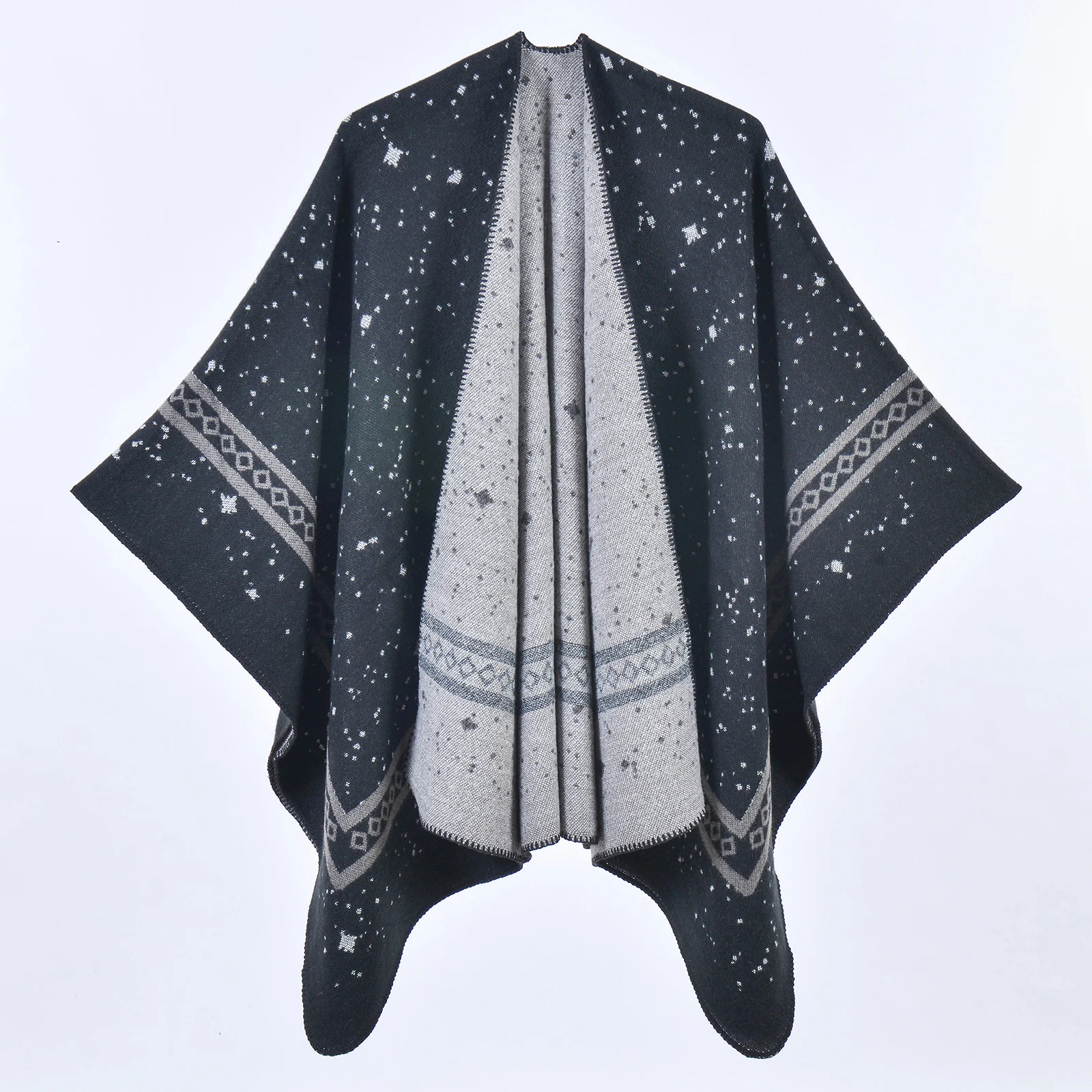 Women's Double-sided Split Shawl, Minimalist Elegant Warm Scarf — image 2