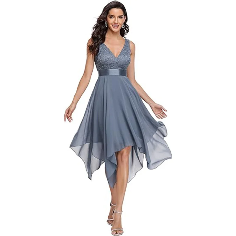 Women's Lace Chiffon Cocktail Ball Gown — image 6