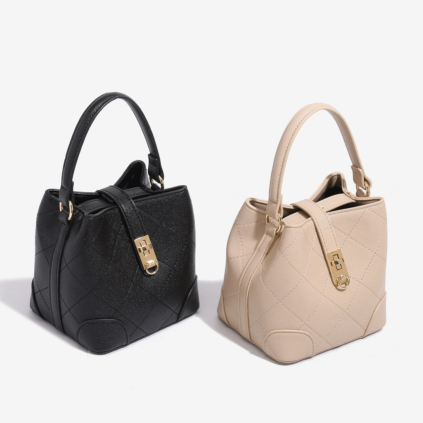 Women's Mini Diamond-quilted Bucket Bag — image 7