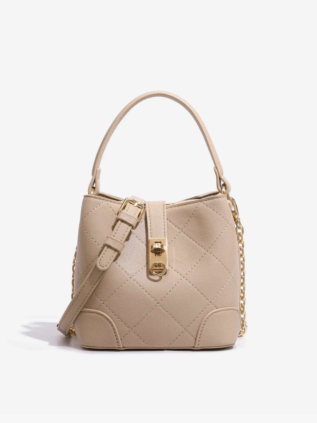 Women's Mini Diamond-quilted Bucket Bag — image 3