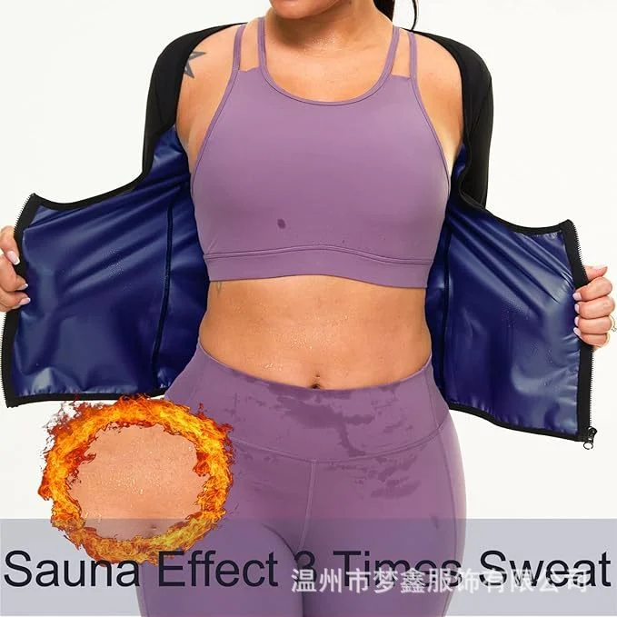 Women's Sauna Sweatshirt Suit Short-sleeved Waist Training Top Fitness Slim-fit Jacket… — image 5