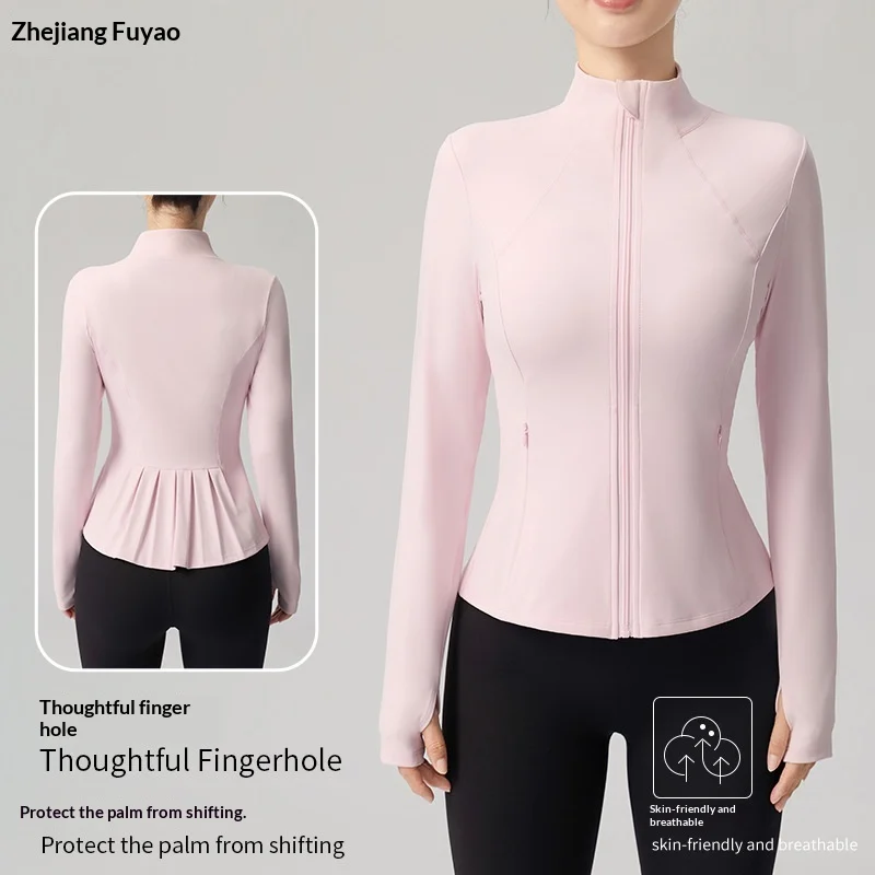 Women's Slimming Yoga Top With Stand-up Collar - Lightweight Sports Cardigan For… — image 6