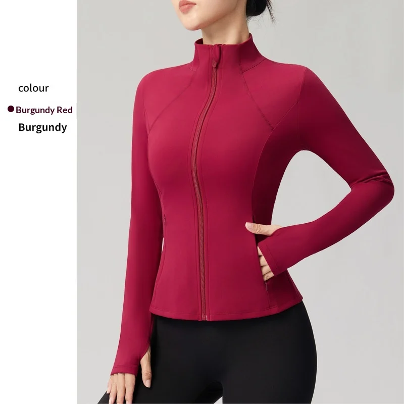 Women's Slimming Yoga Top With Stand-up Collar - Lightweight Sports Cardigan For… — image 3