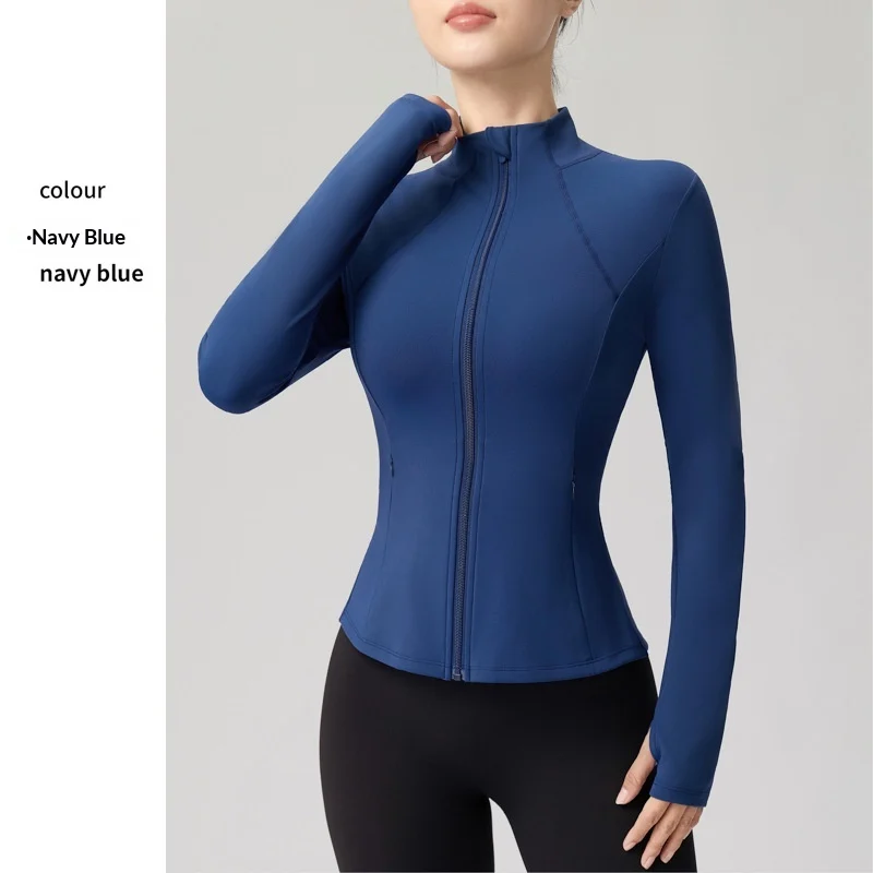 Women's Slimming Yoga Top With Stand-up Collar - Lightweight Sports Cardigan For… — image 2