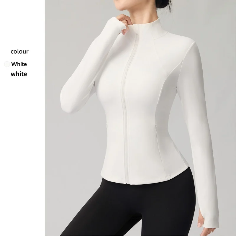 Women's Slimming Yoga Top With Stand-up Collar - Lightweight Sports Cardigan For… — image 9