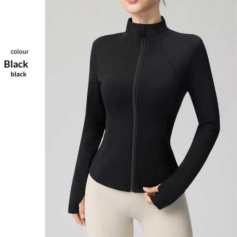 Women's Slimming Yoga Top With Stand-up Collar - Lightweight Sports Cardigan For… — image 5