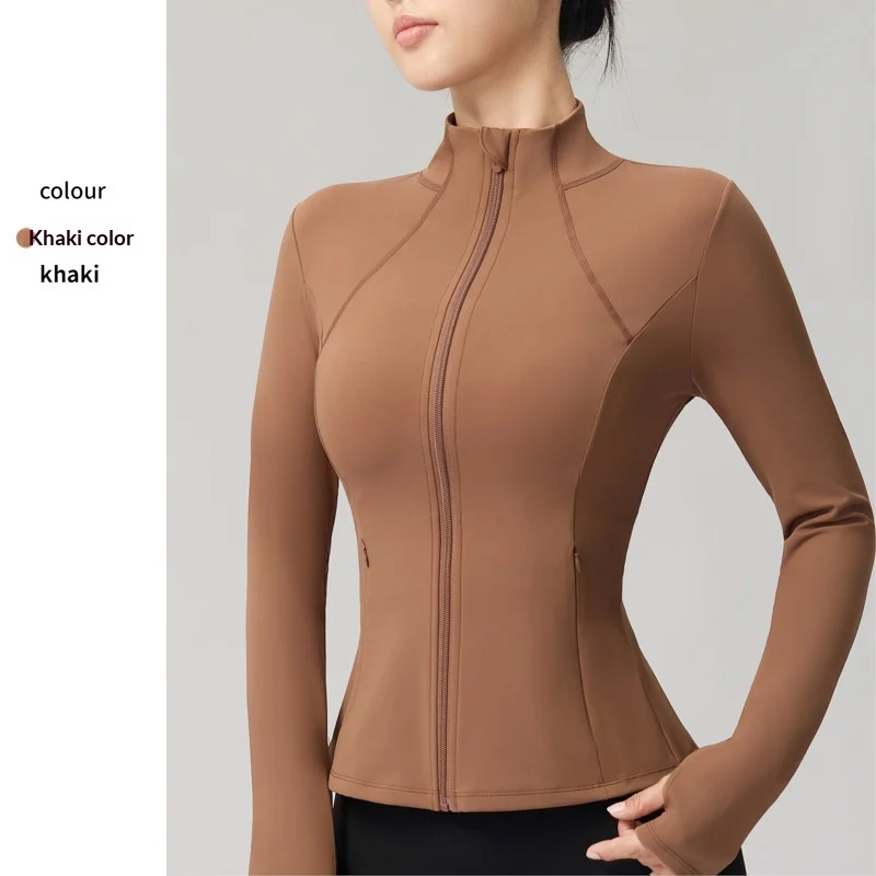 Women's Slimming Yoga Top With Stand-up Collar - Lightweight Sports Cardigan For… — image 4
