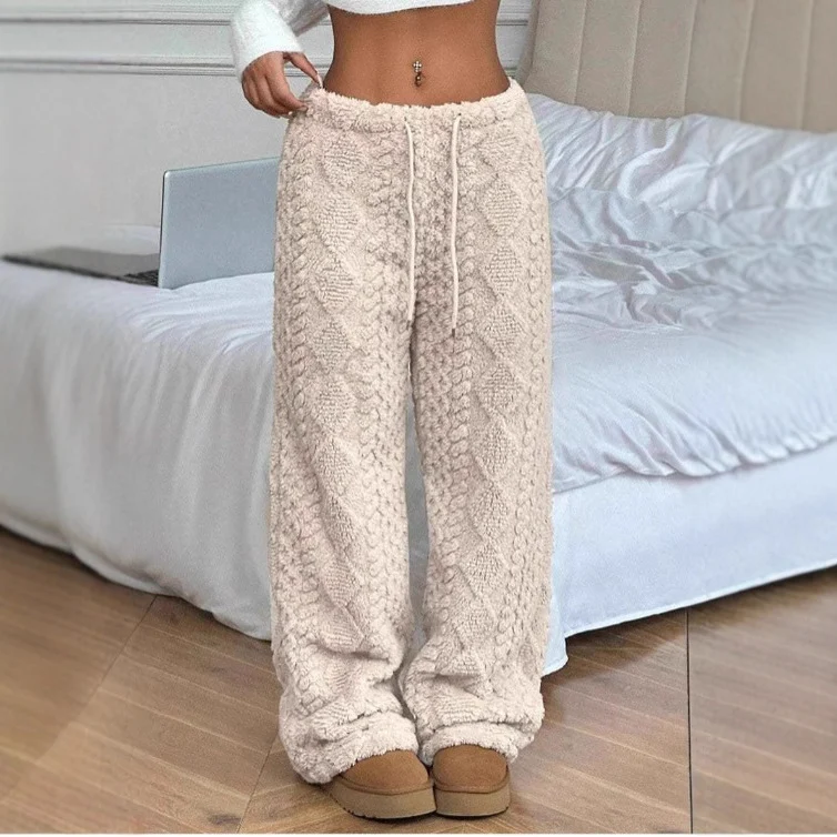 Women's Solid Color Front Tie Warm Casual Pants — image 7