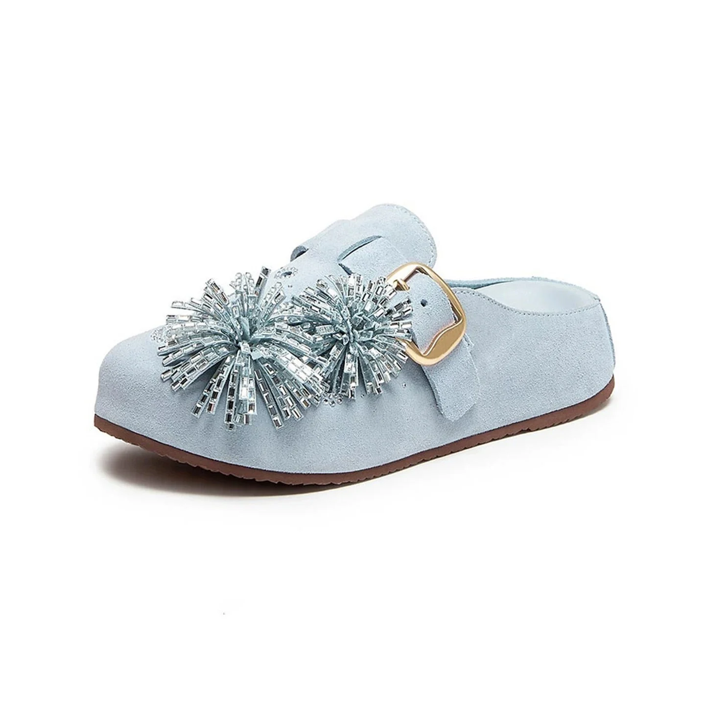 Women's Thick-soled Height-increasing Retro Closed-toe Tassel Slides — image 5