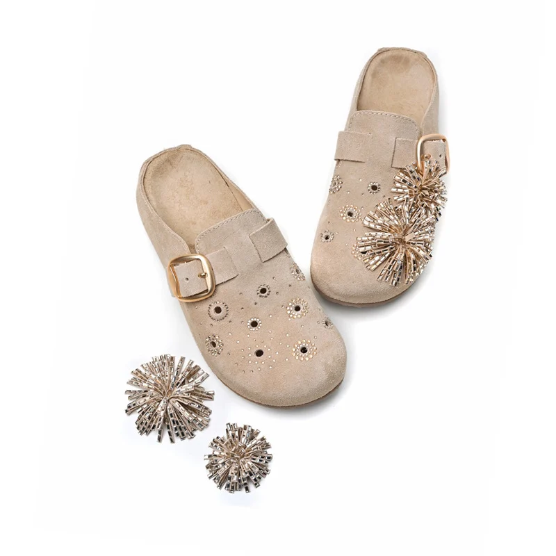 Women's Thick-soled Height-increasing Retro Closed-toe Tassel Slides — image 6