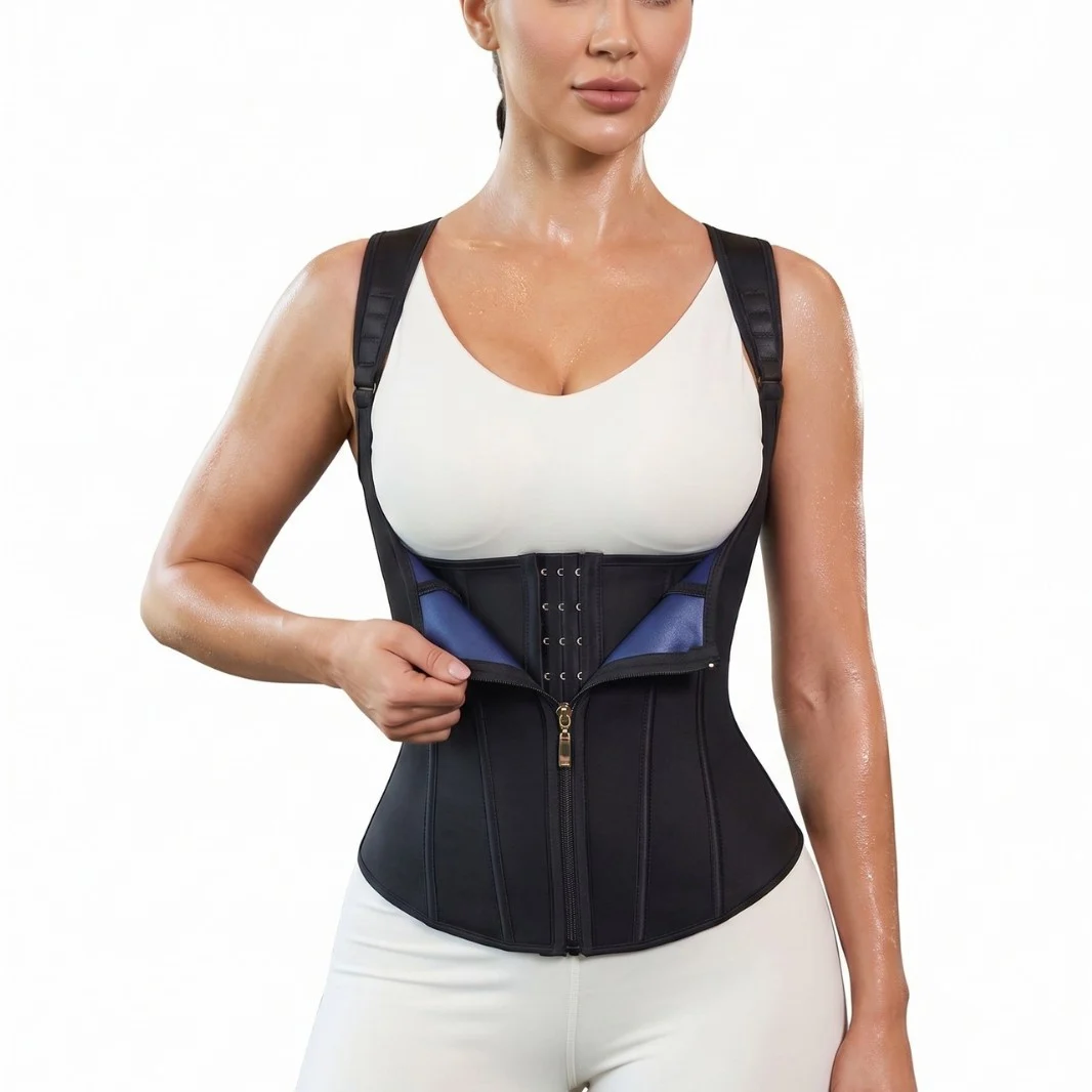 Women's Waist Trainer Corset, Zipper & Hook Sauna Sweat Vest, Tummy Control Body… — image 3