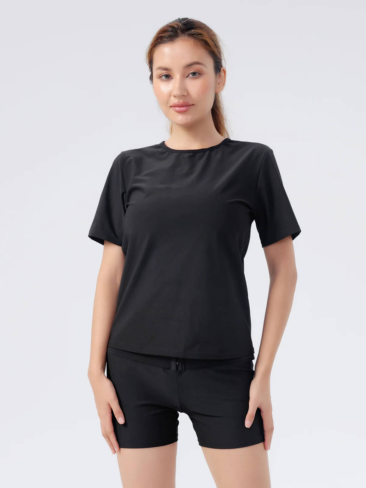 Women Sauna Sweat Short Sleeve Shirt, Silver Coated Thermal Workout Top, Heat Trapping… — image 7