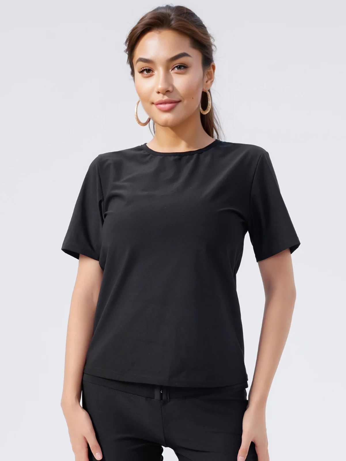 Women Sauna Sweat Short Sleeve Shirt, Silver Coated Thermal Workout Top, Heat Trapping… — image 6