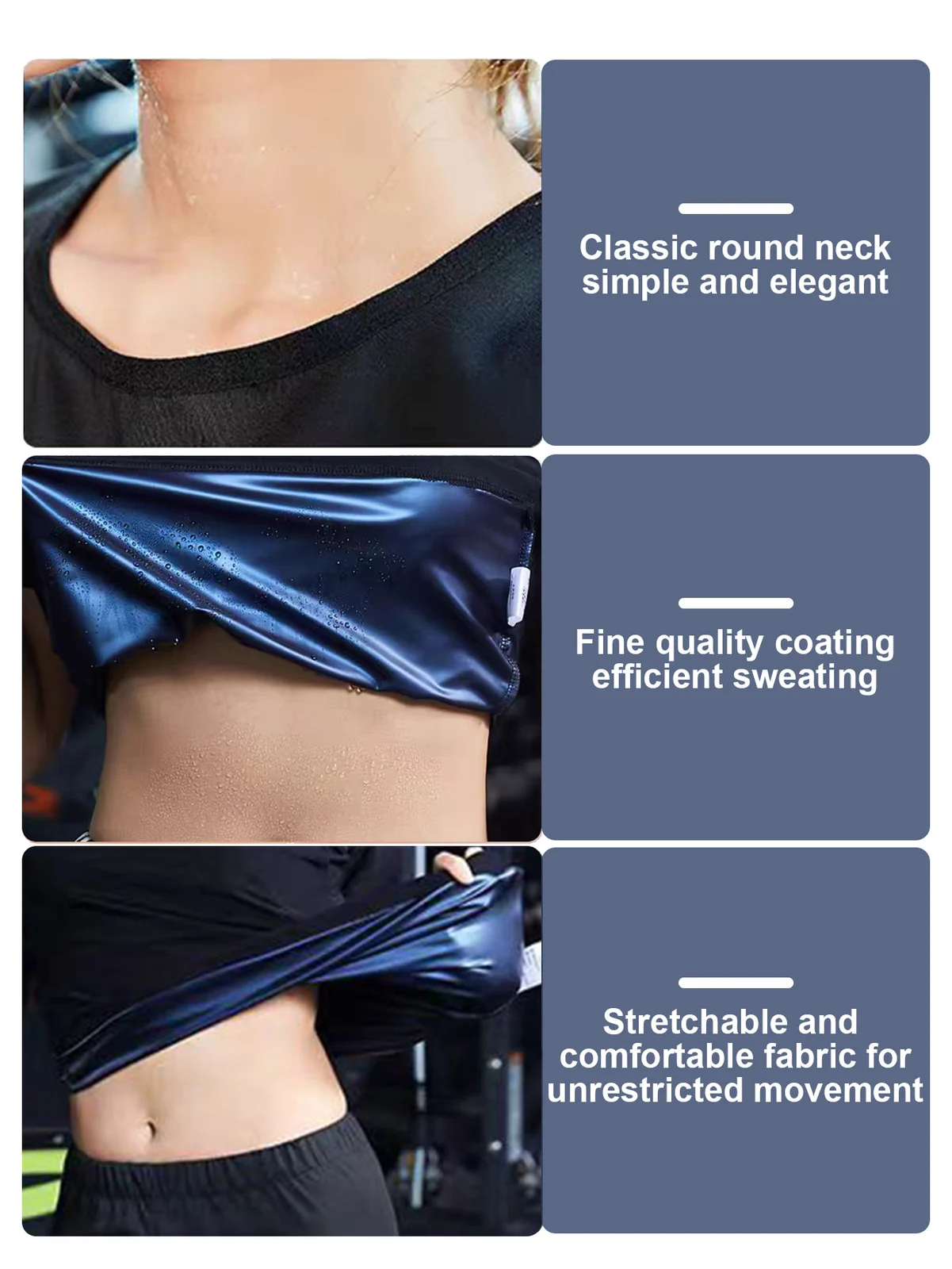 Women Sauna Sweat Short Sleeve Shirt, Silver Coated Thermal Workout Top, Heat Trapping… — image 2