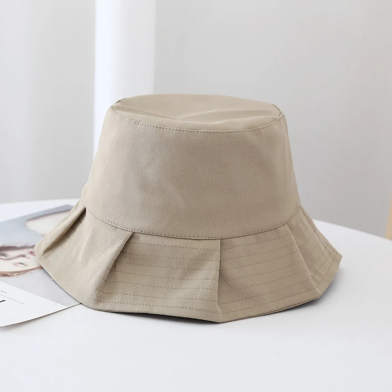 Women Sun Hats Female Summer Solid Bucket Hat Lady Pure Color Panama Cotton Outdoor… — image 6