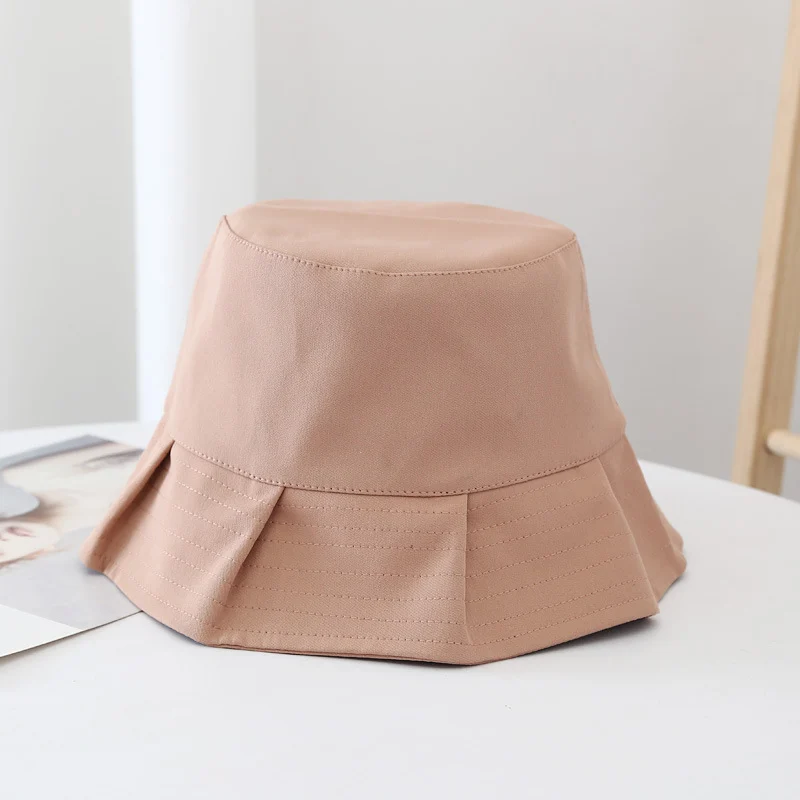 Women Sun Hats Female Summer Solid Bucket Hat Lady Pure Color Panama Cotton Outdoor… — image 3