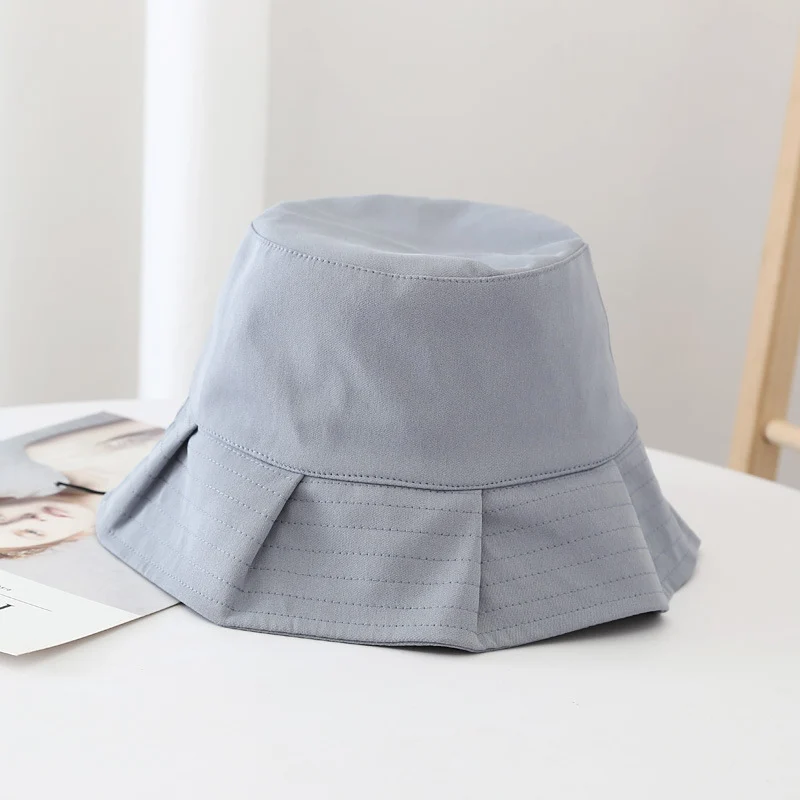 Women Sun Hats Female Summer Solid Bucket Hat Lady Pure Color Panama Cotton Outdoor… — image 4