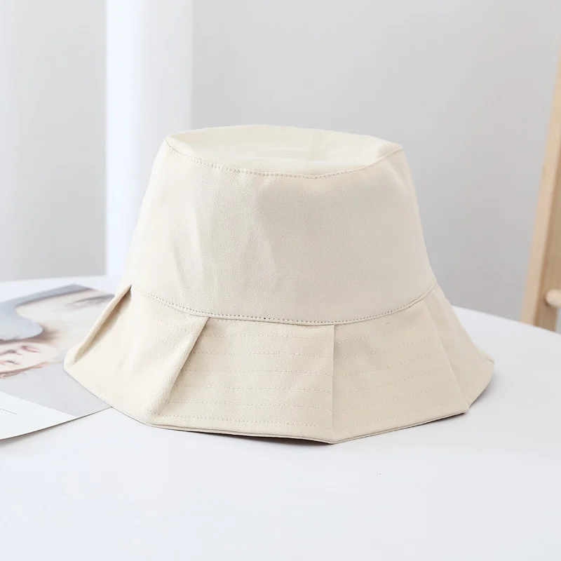 Women Sun Hats Female Summer Solid Bucket Hat Lady Pure Color Panama Cotton Outdoor… — image 2