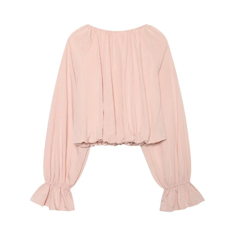 Womens Autumn Loose-fitting Shirt With Lantern Sleeves — image 4