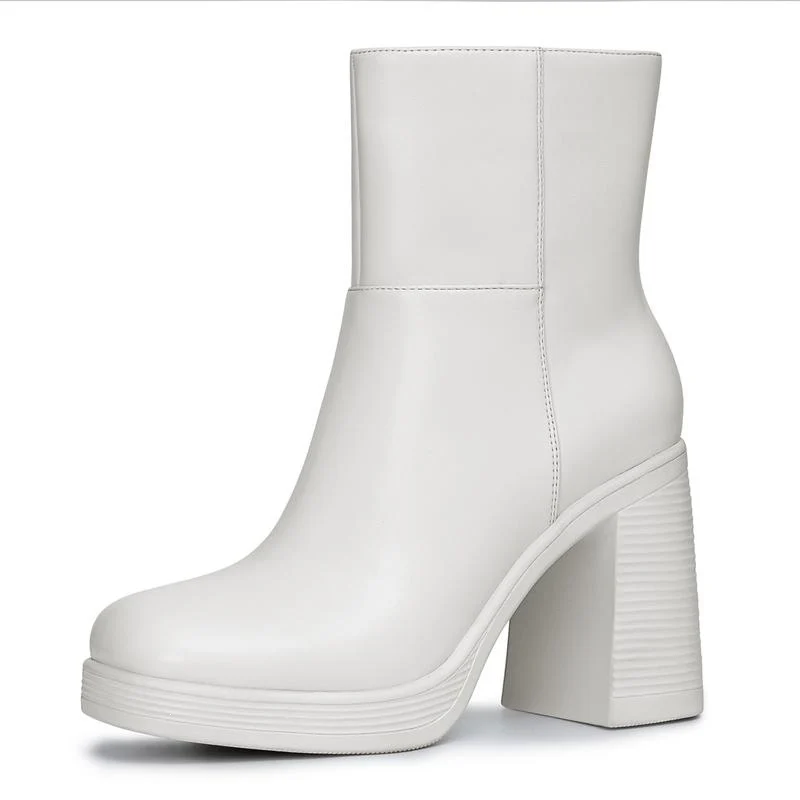 Womens Casual Chunky-heel Short Boots With A Thick Sole — image 4