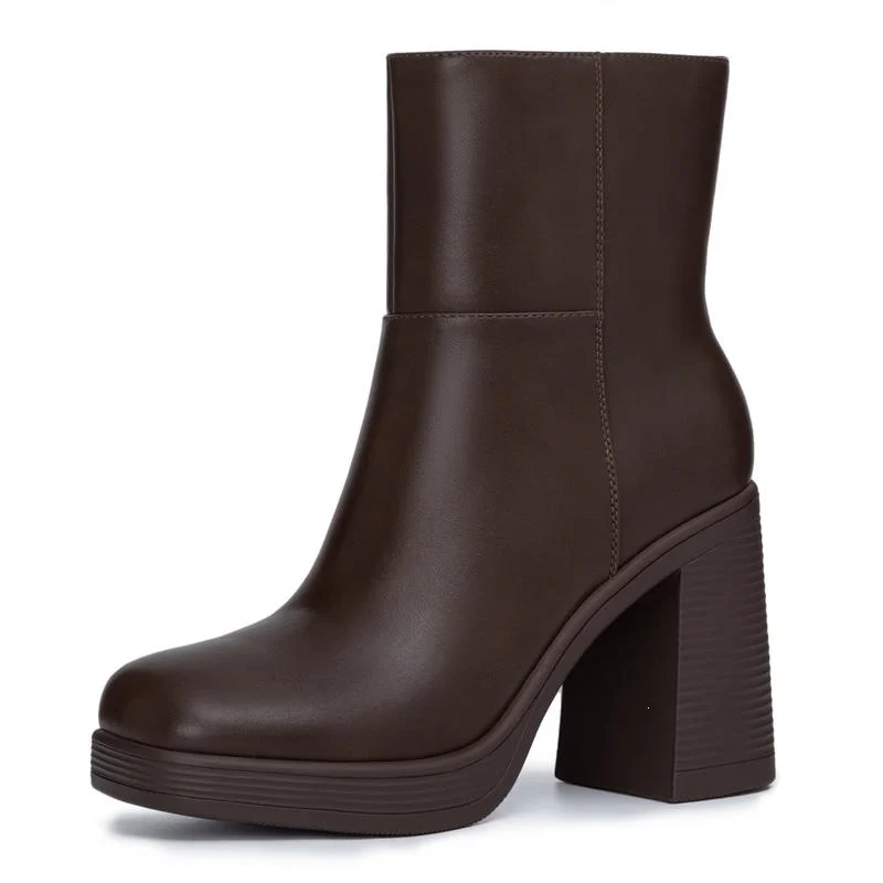 Womens Casual Chunky-heel Short Boots With A Thick Sole — image 5