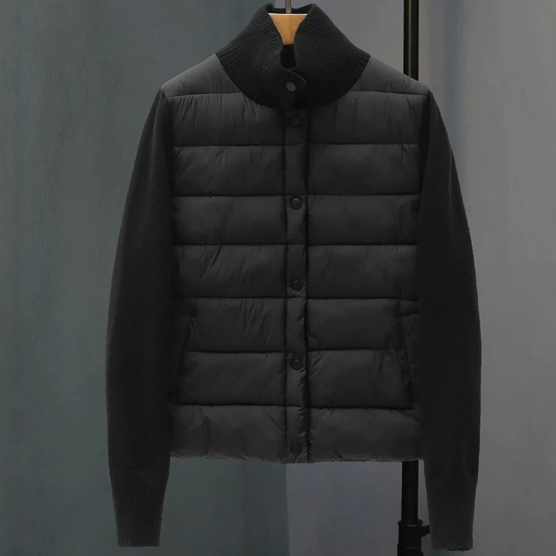 Womens Casual Stand-collar Knitted Cotton Coat — image 1